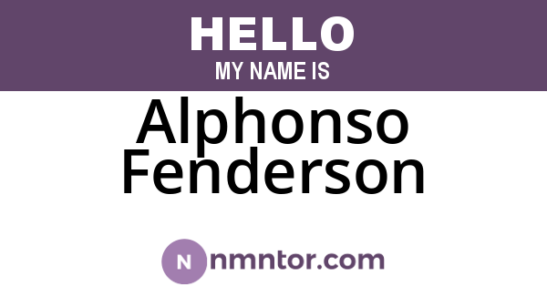 Alphonso Fenderson