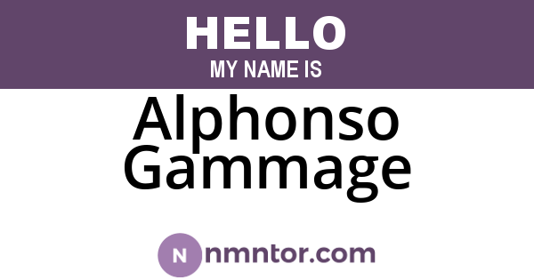 Alphonso Gammage