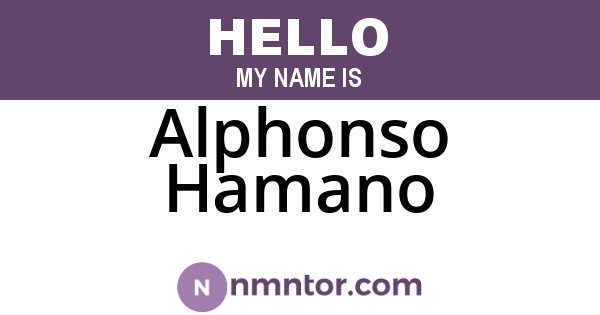 Alphonso Hamano