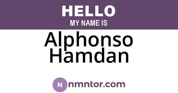 Alphonso Hamdan