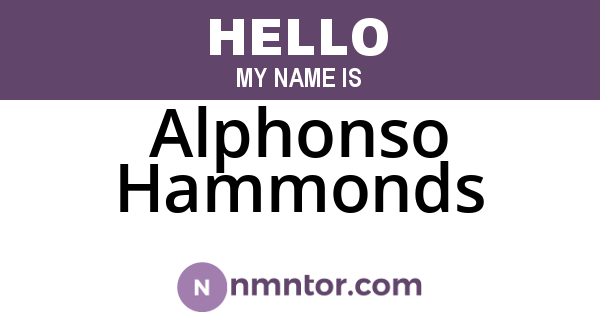 Alphonso Hammonds
