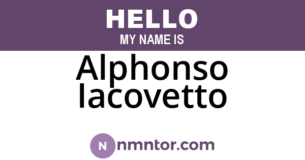 Alphonso Iacovetto