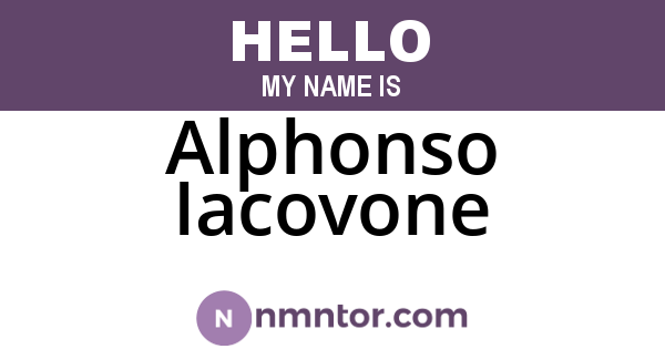 Alphonso Iacovone