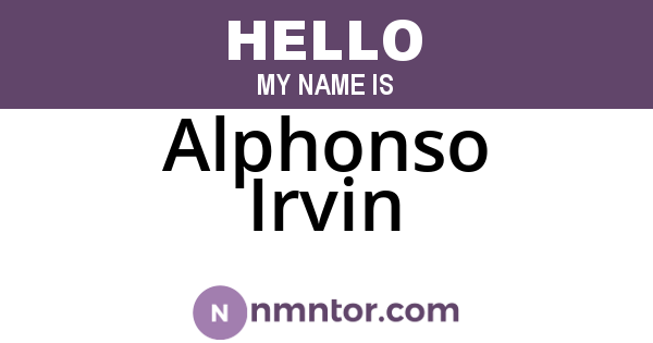 Alphonso Irvin