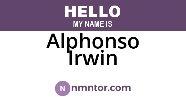 Alphonso Irwin