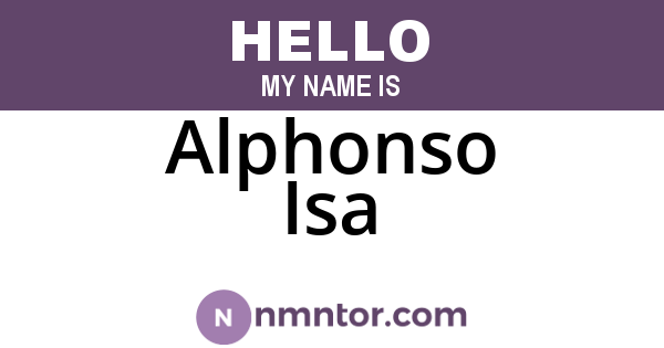 Alphonso Isa