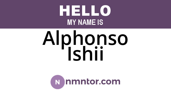 Alphonso Ishii