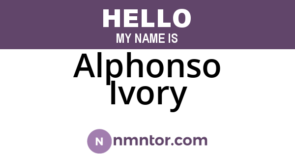 Alphonso Ivory