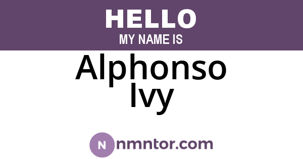Alphonso Ivy