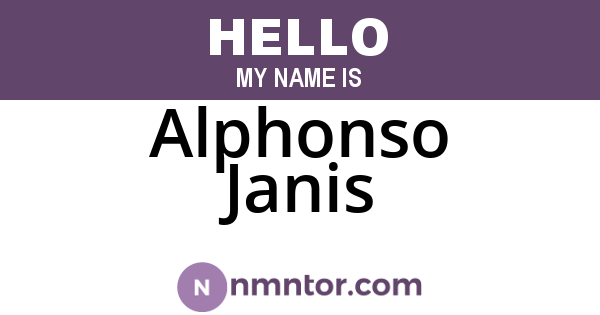 Alphonso Janis