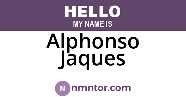 Alphonso Jaques
