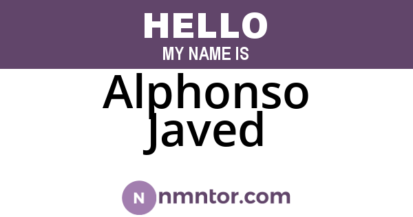 Alphonso Javed
