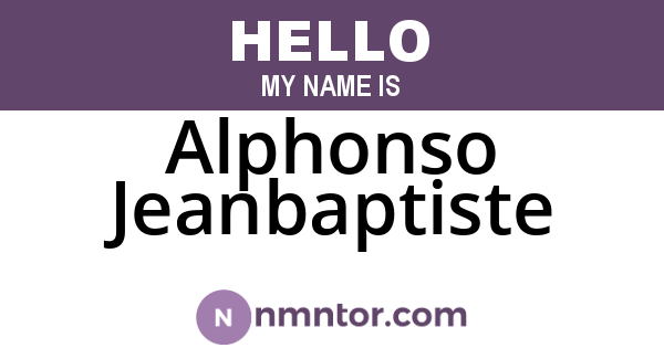 Alphonso Jeanbaptiste