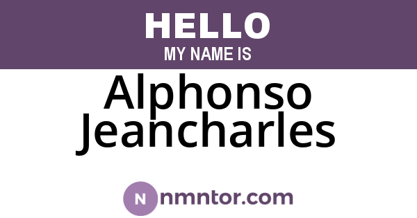 Alphonso Jeancharles
