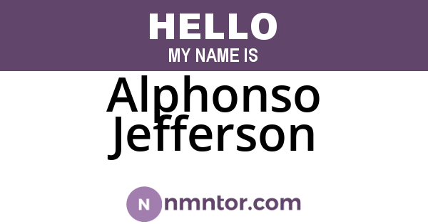 Alphonso Jefferson