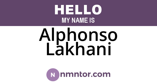 Alphonso Lakhani