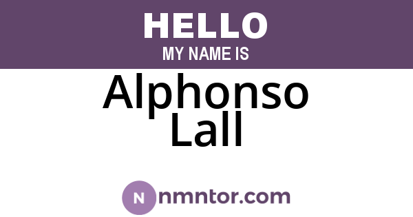 Alphonso Lall