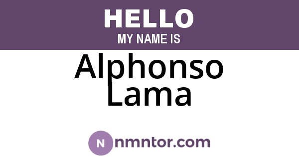 Alphonso Lama