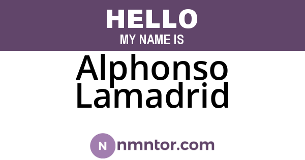 Alphonso Lamadrid