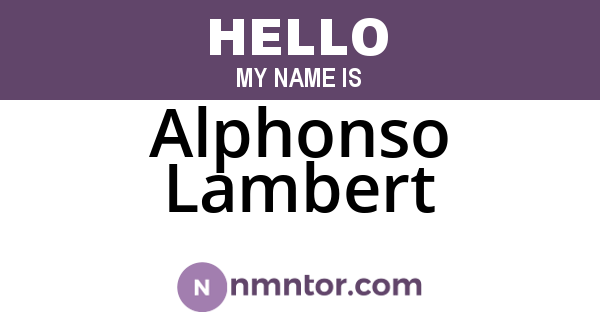 Alphonso Lambert