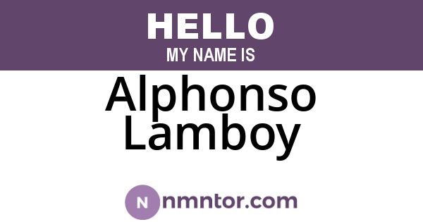 Alphonso Lamboy