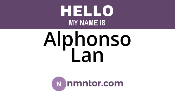 Alphonso Lan
