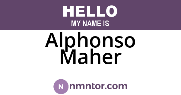 Alphonso Maher
