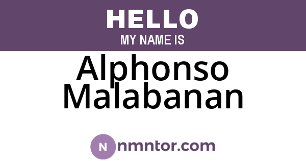 Alphonso Malabanan