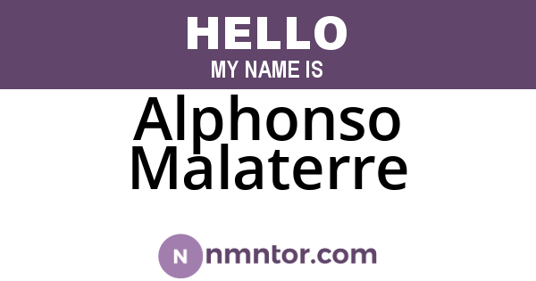 Alphonso Malaterre