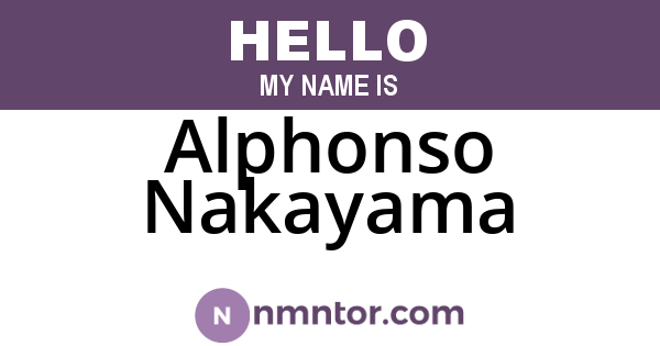 Alphonso Nakayama