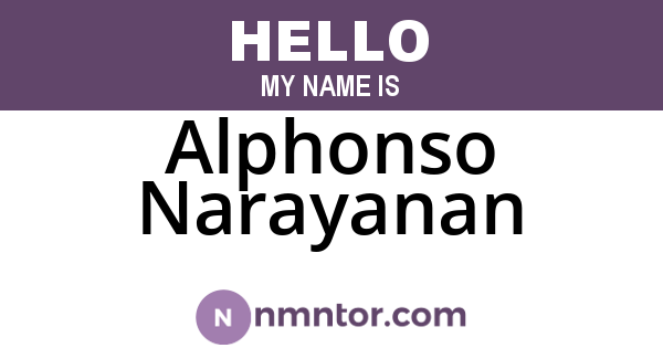 Alphonso Narayanan