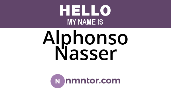 Alphonso Nasser