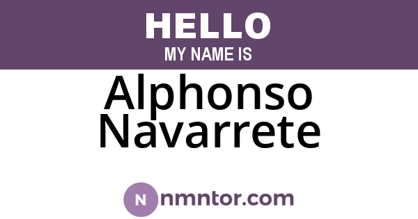 Alphonso Navarrete