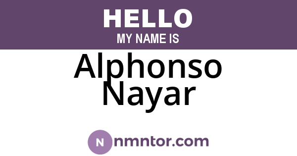 Alphonso Nayar