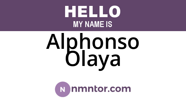 Alphonso Olaya