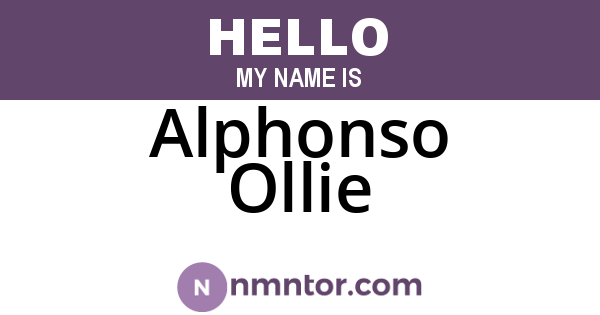 Alphonso Ollie
