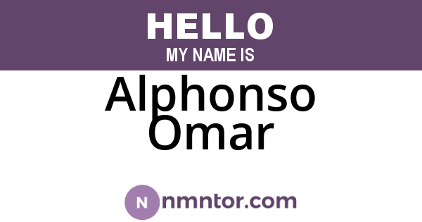 Alphonso Omar