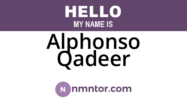 Alphonso Qadeer