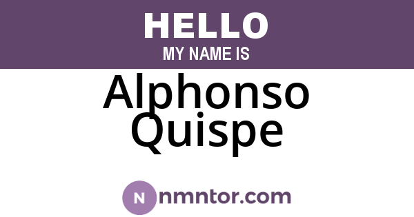 Alphonso Quispe
