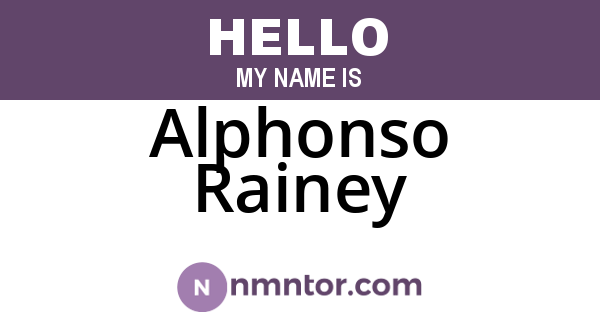Alphonso Rainey