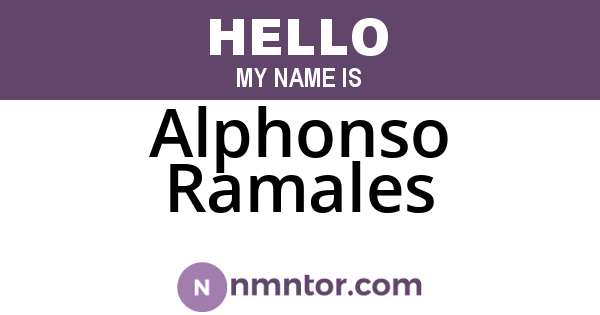 Alphonso Ramales
