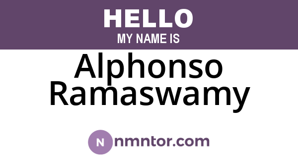 Alphonso Ramaswamy