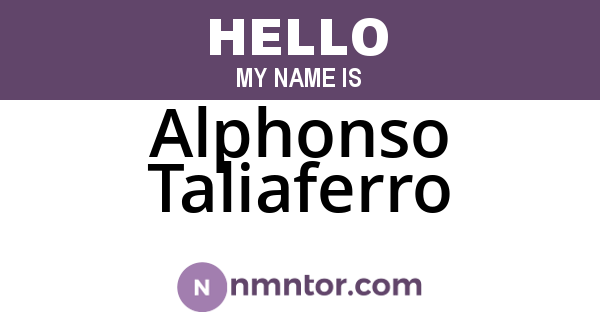 Alphonso Taliaferro