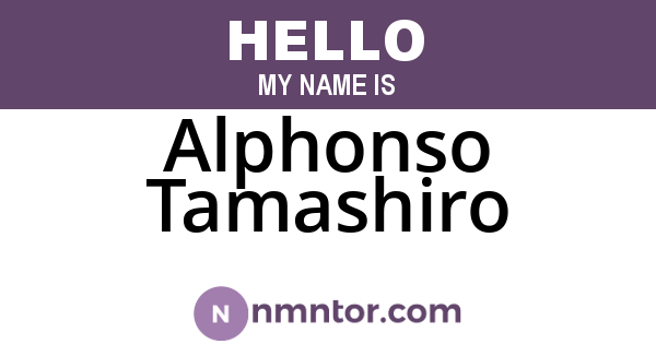 Alphonso Tamashiro