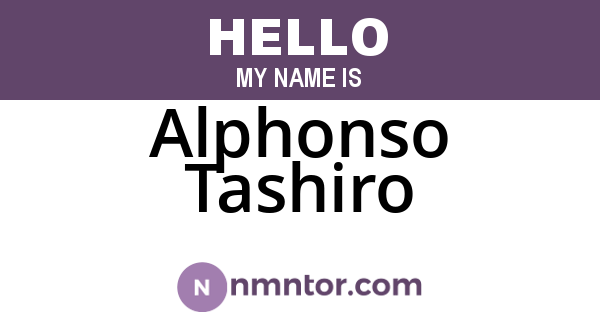 Alphonso Tashiro