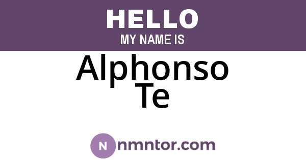 Alphonso Te