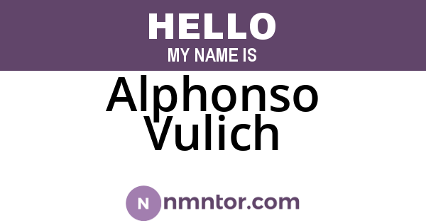 Alphonso Vulich