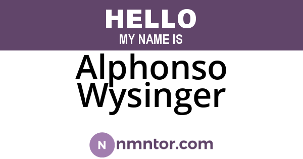 Alphonso Wysinger