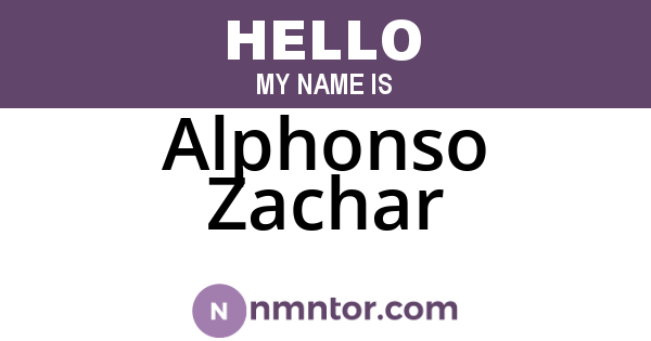 Alphonso Zachar