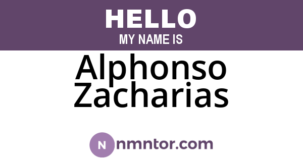Alphonso Zacharias